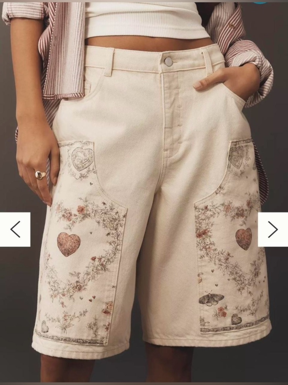 NWT Anthropologie Pilcro Classic Bermuda Love Long Shorts